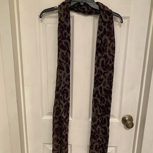 Maroon and beige printed scarf